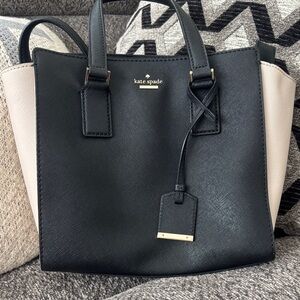 Kate Spade Hayden Black & Tan Cameron Leather Satchel\Crossbody